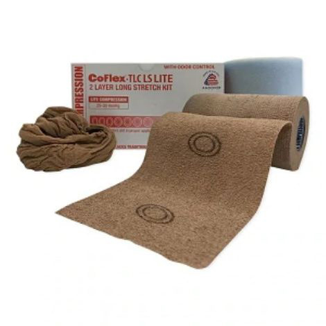 [7902TLC-TN] Andover Coflex 4 inch Lite Two Layer Compression Long Stretch Bandage System, Tan, 16/Case