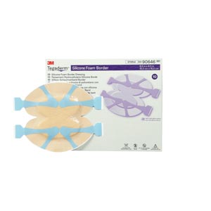 [90646] 3M Tegaderm™ Silicone Foam Border Heel & Contour Dressing, 6" x 6"
