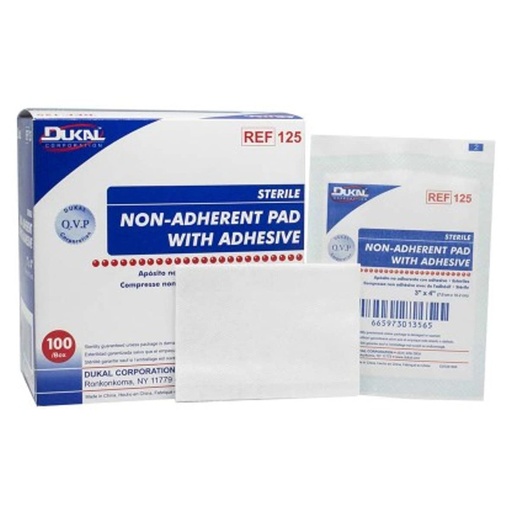 [123B] Dukal 2 x 3 inch Non-Adherent Sterile Pads, 1200/Pack, Bulk