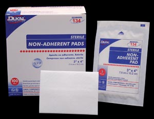 [134] Dukal Non-Adherent Pads, 3" x 4", 100 bx, 12 cs