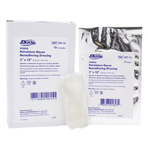 [208-12] Dukal 3 x 36 inch Petrolatum Dressing, 12/Pack