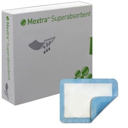 [610400] Molnlycke Mextra 9 inch x 11 inch Polyacrylate Super Absorbent Dressings, Blue and White, 40/Case
