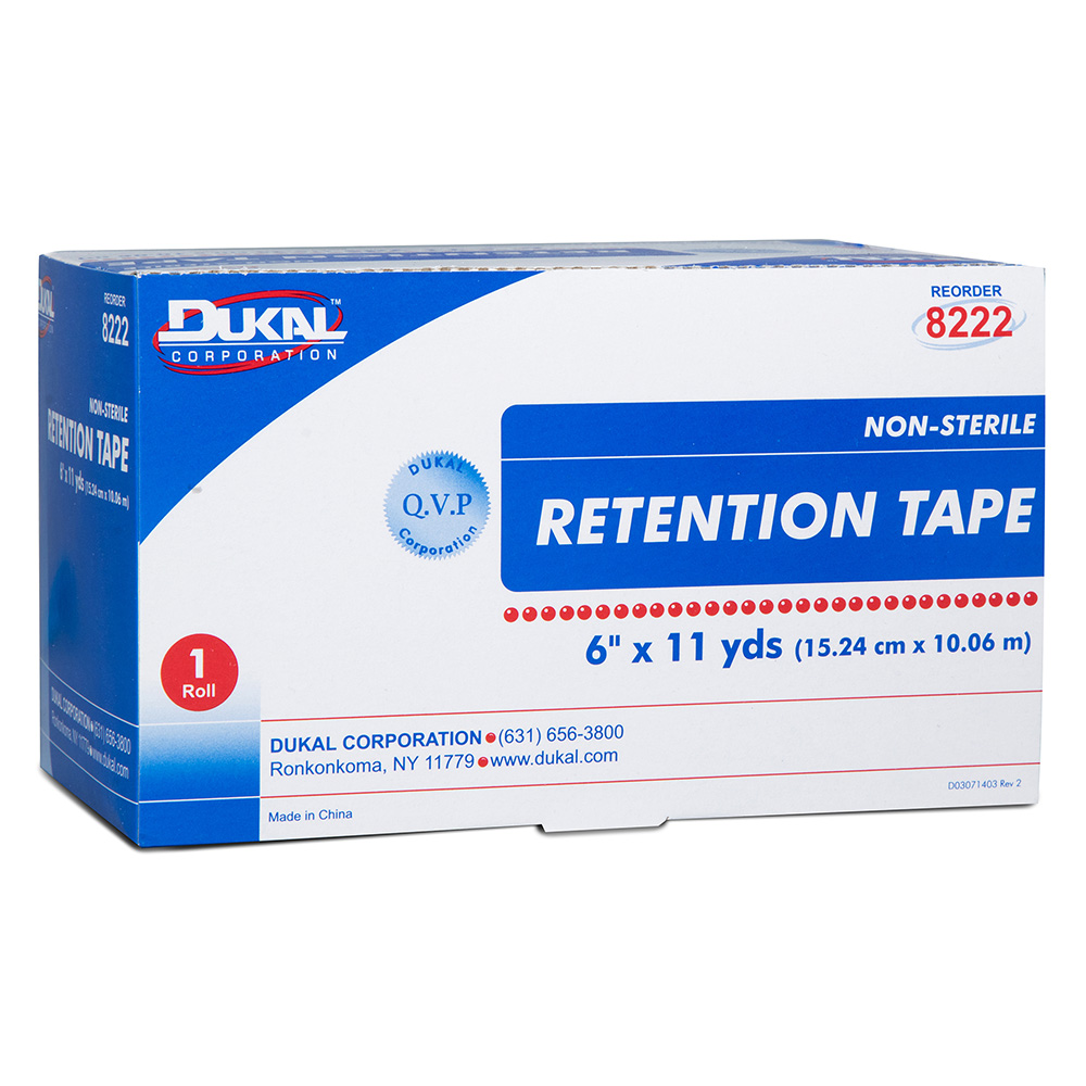 [8222] Dukal 6 inch x 11 yds Retention Tape, 4/Pack