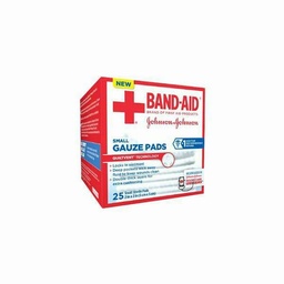 [116124] Johnson &amp; Johnson Band-Aid 2 inch x 2 inch 25 Count First Aid Small Gauze Pads, 24 Boxes/Case