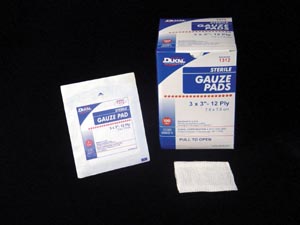 [1313-25] Dukal Gauze Pads, 3" x 3", 12-Ply, 25 bx