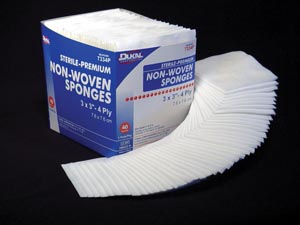 [7334] Dukal Clinisorb Non-Woven Gauze Sponge, 3" x 3", Sterile, 4-Ply, 40 pk