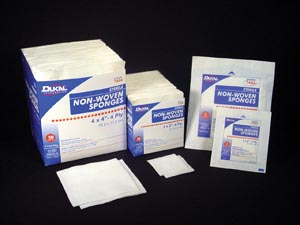 [7444] Dukal Clinisorb Non-Woven Gauze Sponge, 4" x 4", Sterile, 4-Ply, 50 pk