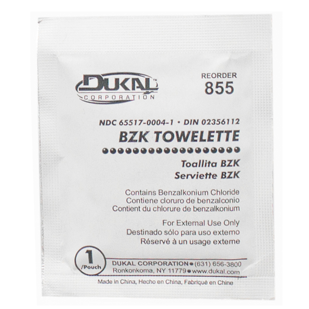 [855-1000] Dukal 5 x 8 inch BZK Towelette, 1000/Pack