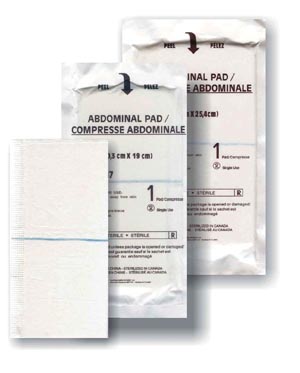 [A7087] Amd Medicom Abdominal Pads, 8" x 7½", Sterile 1s, Sealed Ends