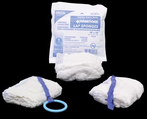 [10-0018] Dukal Laparotomy Sponges, 18" x 18", Sterile, X-Ray Detectable, Prewashed, 20 pk