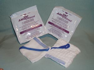 [1525] Amd Medicom Laparotomy Sponge, 4" x 18", 4-Ply, Prewashed, 5 pk