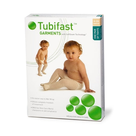 [992012] Molnlycke Tubifast 6 to 24 Months Viscose and Polyamide 2-Way Stretch Garment Leggings, White, 6/Box