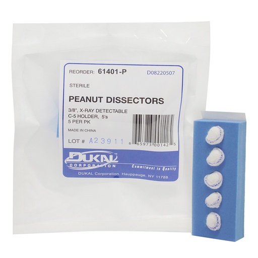 [61401-P] Dukal 3/8 inch Peanut Sponges, 200/Pack