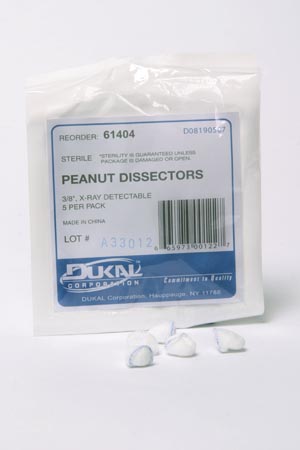 [61404] Dukal Peanut Sponges, Sterile 5s, No Holder, 40 pk