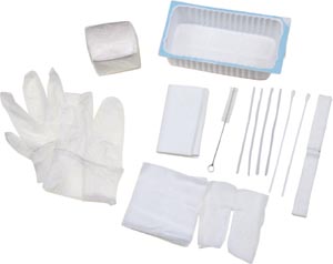 [AS861] Amsino Amsure® Tracheostomy Care Tray: 2-Compartment Tray, Removable Inner Tray, Cleaning Brush
