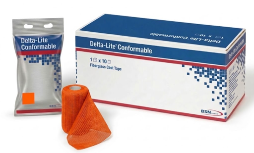 [6022] BSN Medical Delta-Lite Conformable Fiberglass Cast Tape, 2" x 4 yds, Orange, 10 rl/bx