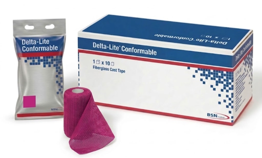 [6052] BSN Medical Delta-Lite Conformable Fiberglass Cast Tape, 2" x 4 yds, Pink, 10 rl/bx