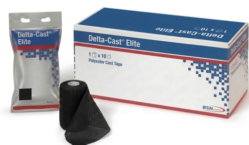 [4874] BSN Medical Delta-Cast Elite Polyester Cast Tape, 4" x 4 yds, Black, 10 rl/bx