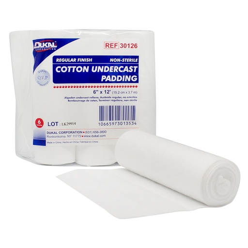 [30126] Dukal 6 x 12 feet Non-Sterile Cotton Undercast Padding, 36/Pack