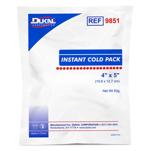 [9851] Dukal 4 x 5 inch Instant Cold Pack, 50/Pack