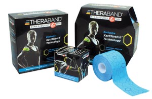 [12758] Hygenic/Thera-Band Kinesiology Tape, Standard Continuous Roll, 2" x 16.4ft, Blue/ Blue Print