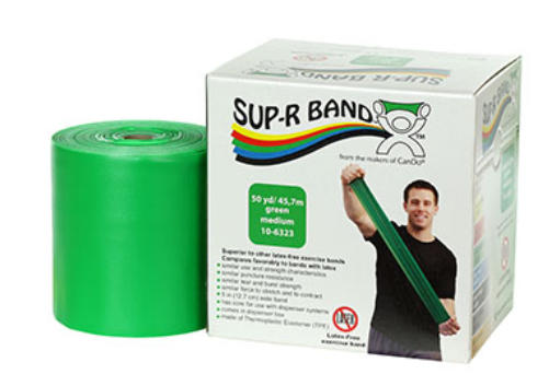 [10-6323] Fabrication Sup-R Exercise Bands, Green, 50 yds, No Latex