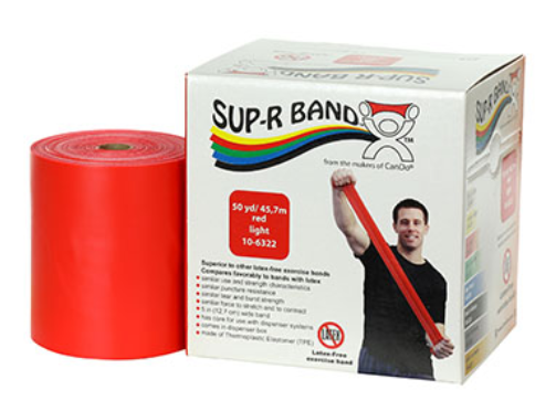 [10-6322] Fabrication Sup-R Exercise Bands, Red, 50 yds, No Latex