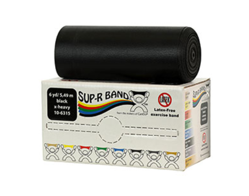 [10-6315] Fabrication Sup-R Exercise Bands, Black, 6 yds, No Latex