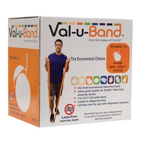 [10-6122] Fabrication Cando® Val-U Band™ Exercise Bands, Orange, 50 yds, No Latex