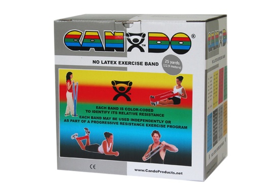 [10-5636] Fabrication CanDo 25 yd Latex Free XX-Heavy Resistive Band Exerciser Dispenser Roll, Silver