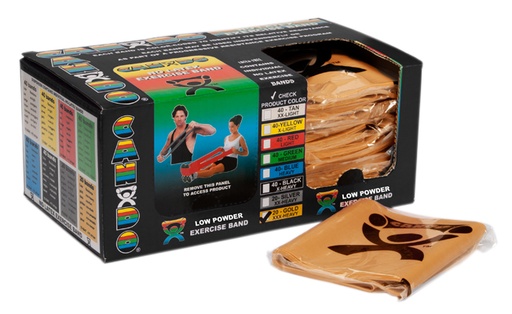 [10-5247] Fabrication CanDo 4 ft Low Powder XXX-Heavy Pre-Cut Exercise Bands, Gold, 40/Case