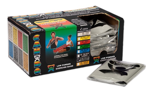 [10-5246] Fabrication CanDo 4 ft Low Powder XX-Heavy Pre-Cut Exercise Bands, Silver, 40/Case