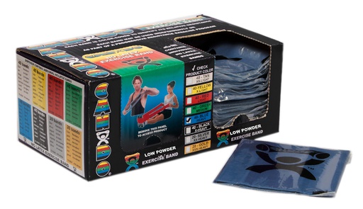 [10-5244] Fabrication CanDo 4 ft Low Powder Heavy Pre-Cut Exercise Bands, Blue, 40/Box