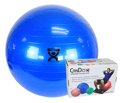 [30-1805B] Fabrication CanDo 34 inch PVC Standard Inflatable Exercise Ball w/ Retail Box, Blue