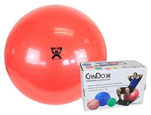 [30-1804B] Fabrication CanDo 30 inch PVC Standard Inflatable Exercise Ball w/ Retail Box, Red