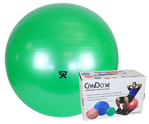 [30-1803B] Fabrication CanDo 26 inch PVC Standard Inflatable Exercise Ball w/ Retail Box, Green