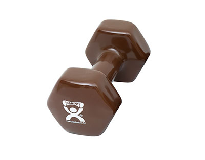 [10-0561] Fabrication CanDo 20 lb Vinyl Coated Cast Iron Dumbbell, Brown