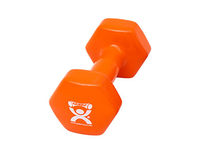 [10-0559] Fabrication CanDo 10 lb Vinyl Coated Cast Iron Dumbbell, Orange