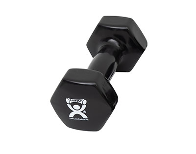 [10-0557] Fabrication CanDo 8 lb Vinyl Coated Cast Iron Dumbbell, Black