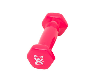 [10-0550] Fabrication CanDo 1 lb Vinyl Coated Cast Iron Dumbbell, Pink