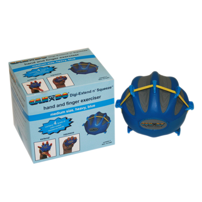 [10-2283] Fabrication CanDo Digi-Extend n’ Squeeze Medium Heavy Hand Exerciser, Blue