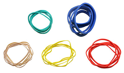 [10-1855] Fabrication CanDo Latex Free Color-Coded Rubber Bands for Hand Exerciser, Assorted Color, 25/Pack
