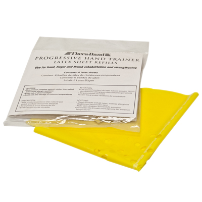 [10-1271] Fabrication CanDo Thera-Band X-Light Progressive Hand Trainer Sheet Refills, Yellow, 6/Pack