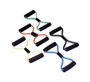 [10-5584] Fabrication Cando® Bowtie Exercise Tubing, Blue, Heavy, 22", Latex