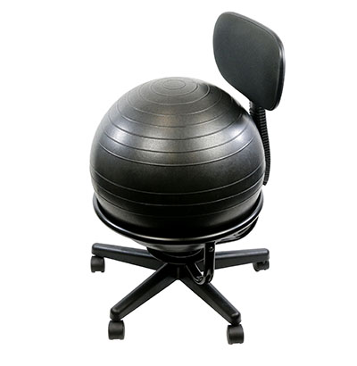 [30-1790] Fabrication CanDo 250 lb Metal Mobile Ball Chair w/ 22 inch Black Ball & Back