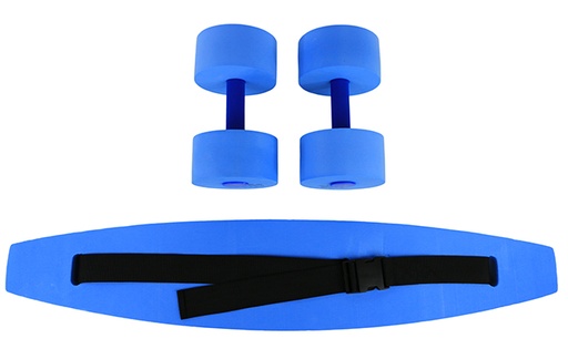 [20-4212B] Fabrication Aquatic Therapy Standard Exercise Kit: Jogger Belt & Hand Bar, Large, Blue