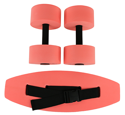 [20-4210R] Fabrication Aquatic Therapy Standard Exercise Kit: Jogger Belt & Hand Bar, Small, Red