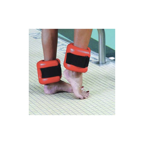 [20-4040R] Fabrication Aquatic Therapy Ankle Cuff, Red, Pair