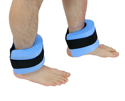 [20-4040B] Fabrication Aquatic Therapy Ankle Cuff, Blue, Pair