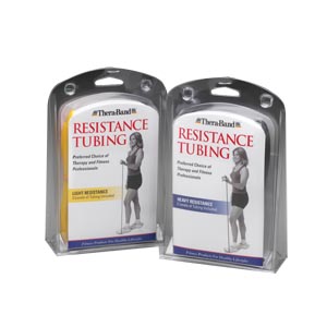 [21303] TheraBand Professional Resistance Tubing, Light (Yellow, Red & Green), 5 ft Cut Lengths
